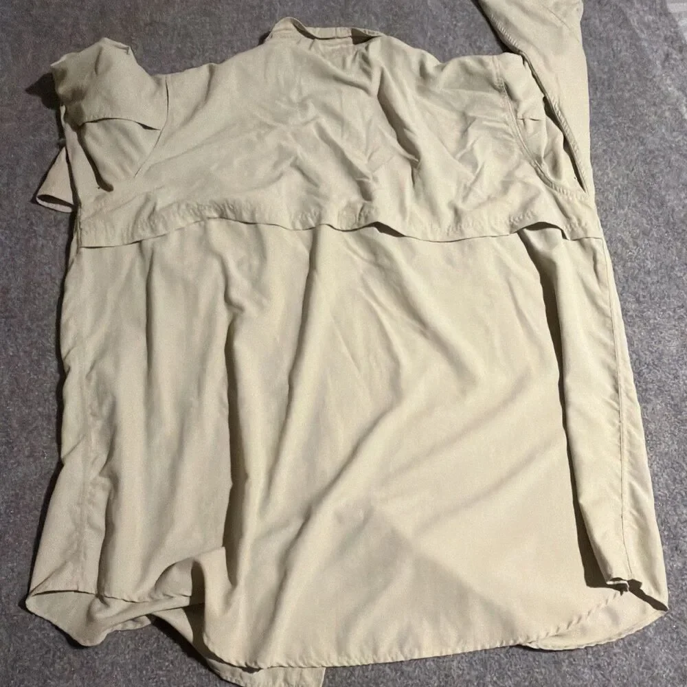 Guide Series Fishing Shirt Mens 3XLT Beige Vented Performance Long Sleeve